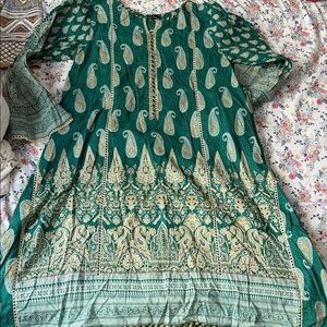 Green Paisley Summer Mini Dress